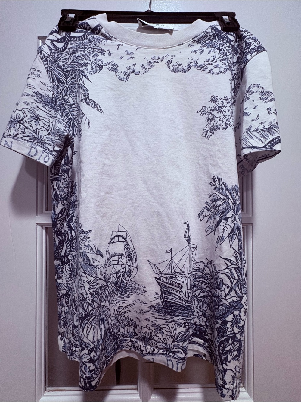 Authentic Christian Dior Paris Toile de Jouy World Tour T-shirt 100% Cotton